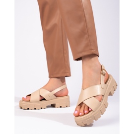 Beige platform sandals from Vinceza 1