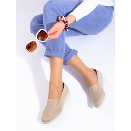 Light beige fabric wedge shoes from Shelovet 1