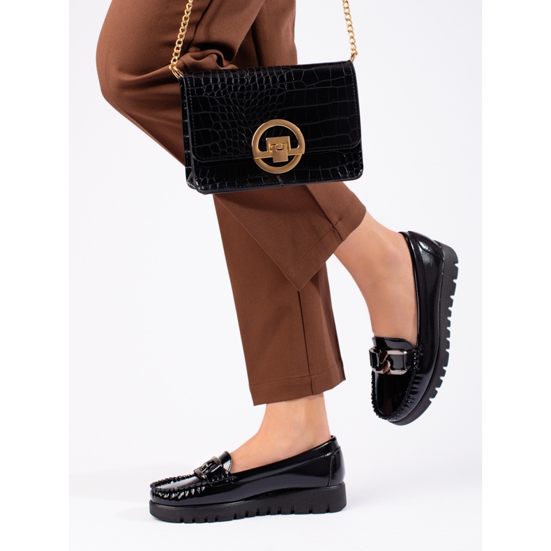 W. Potocki Lacquered women's loafers Potocki black 2