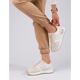 Beige sneakers with a thick sole from Shelovet 1