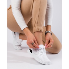 Shelovet white openwork sports shoes 2