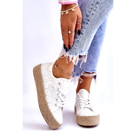 Women's Big Star Braided Platform Sneakers LL274199 White 1
