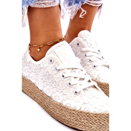 Women's Big Star Braided Platform Sneakers LL274199 White 3