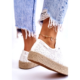 Women's Big Star Braided Platform Sneakers LL274199 White 4