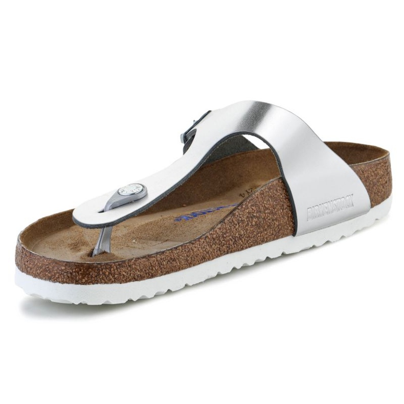 Brinkenstock Birkenstock Giizeh Silver Flip Flops W 1003675 1