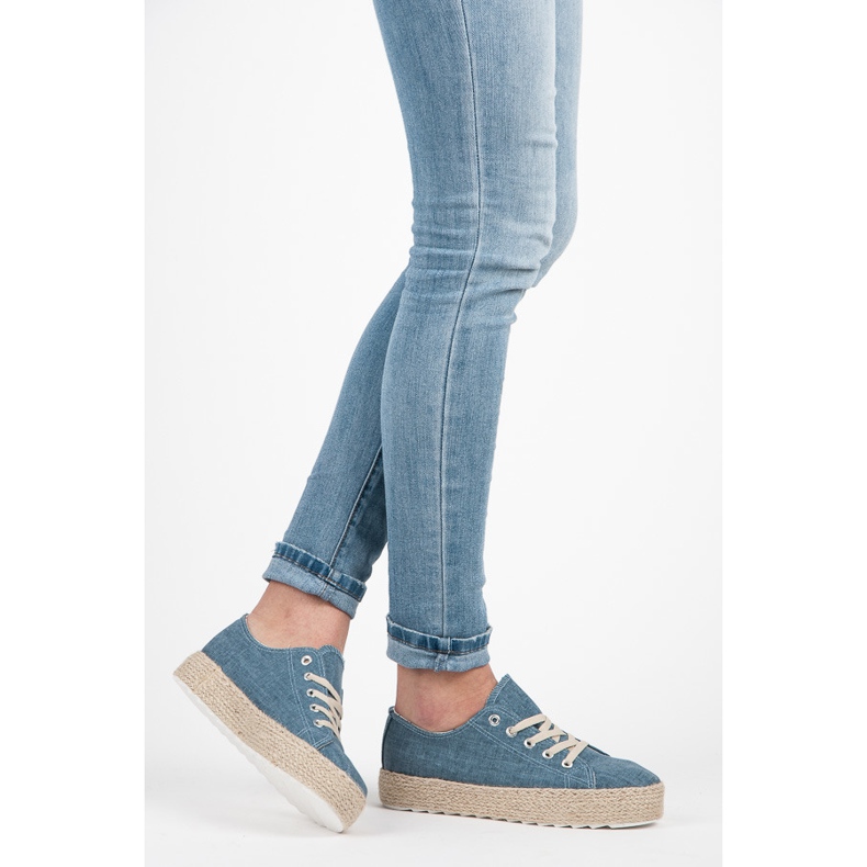 Kylie Espadrilles on the platform blue 2
