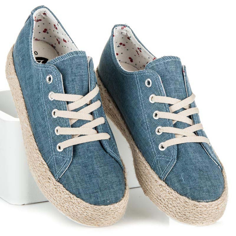 Kylie Espadrilles on the platform blue 1
