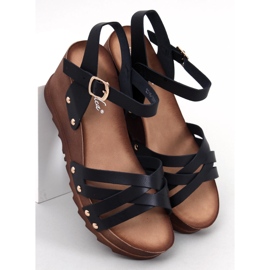 Black wedge sandals 1