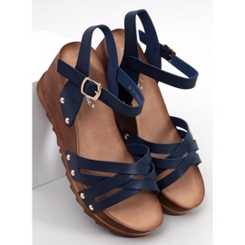 Blue wedge sandals 1