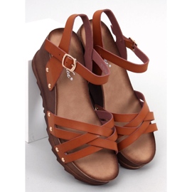 BM Camel wedge sandals brown 1