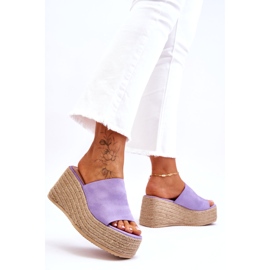 STEPHAN Women's Wedge And Platform Slippers Purple Ysabel 1