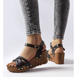 Black wedge sandals from Audric 1