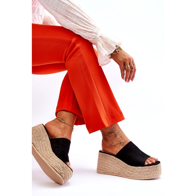 FS1 Women's Wedge And Platform Slippers Black Ysabel 7