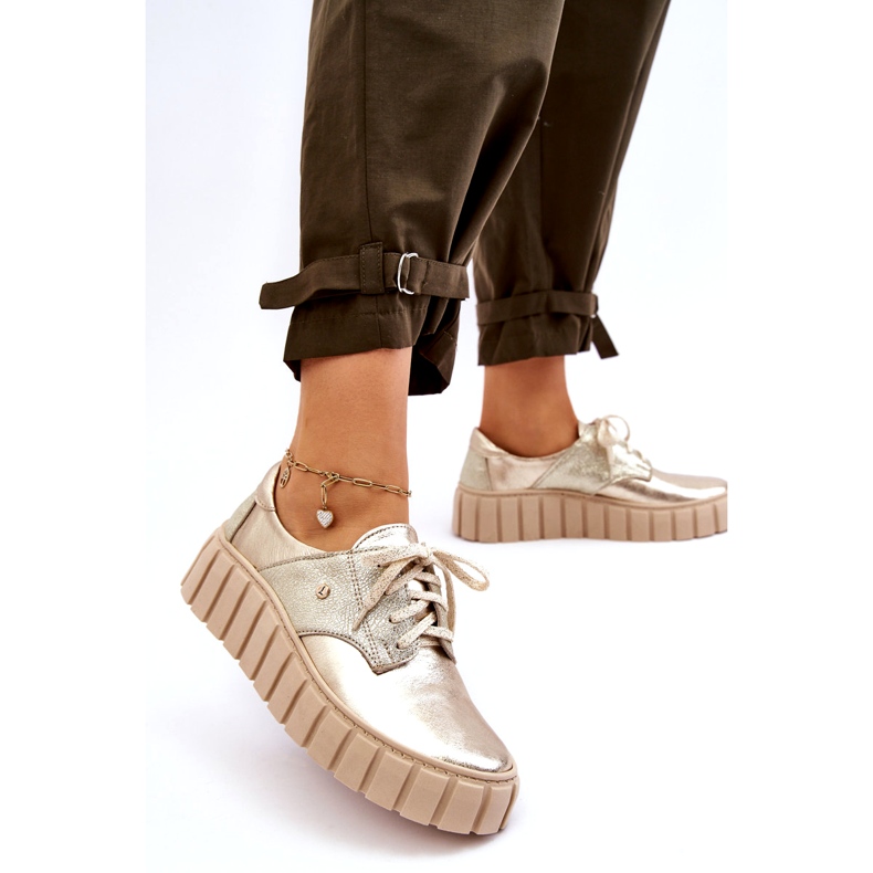 Lemar Leather Platform Shoes, Gold golden 1 Lemar Leather Platform Shoes, Gold golden 1