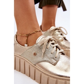 Lemar Leather Platform Shoes, Gold golden 2 Lemar Leather Platform Shoes, Gold golden 2