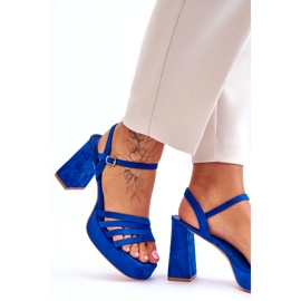 FB2 Women's Suede Platform Sandals Blue Verda 3