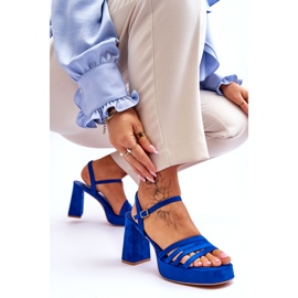 FB2 Women's Suede Platform Sandals Blue Verda 8