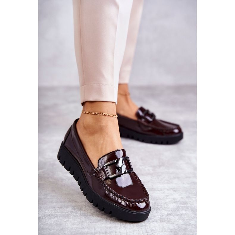 Sergio Leone Lacquered Loafers On The Burgundy Kjersti Platform 1