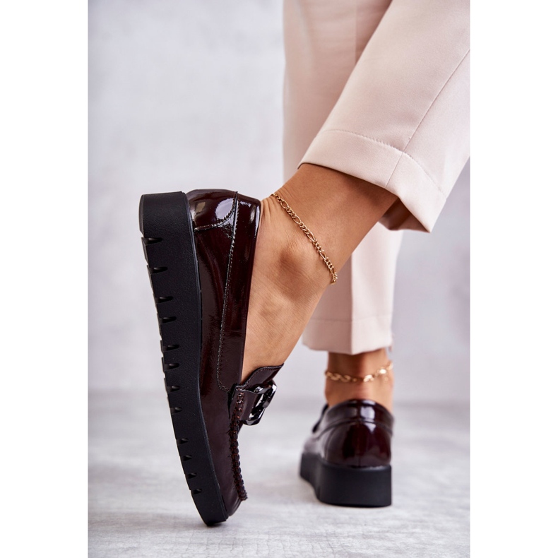 Sergio Leone Lacquered Loafers On The Burgundy Kjersti Platform 5