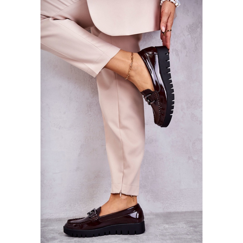 Sergio Leone Lacquered Loafers On The Burgundy Kjersti Platform 6