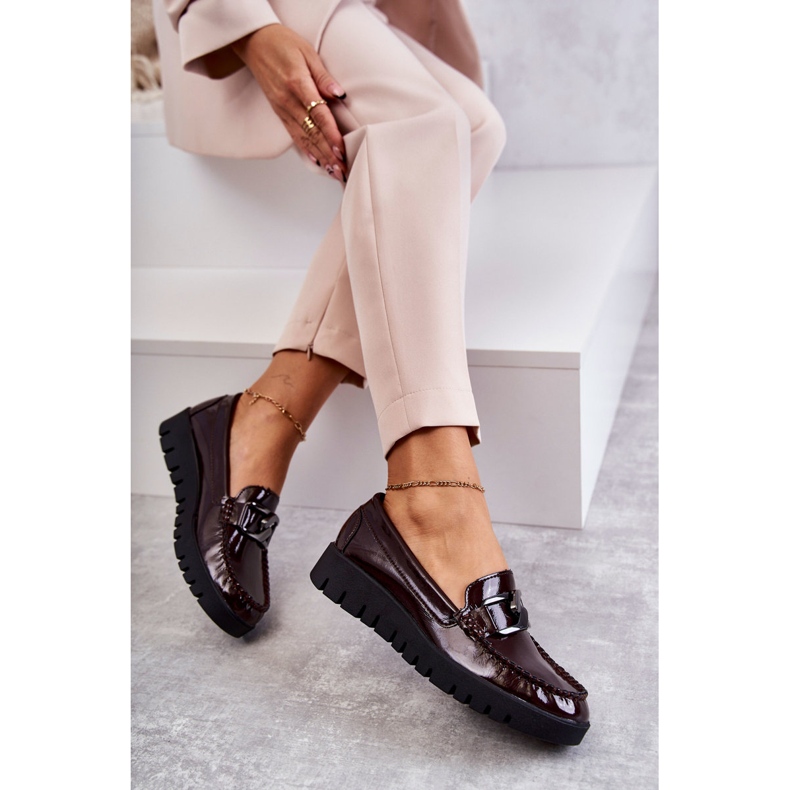 Sergio Leone Lacquered Loafers On The Burgundy Kjersti Platform 8