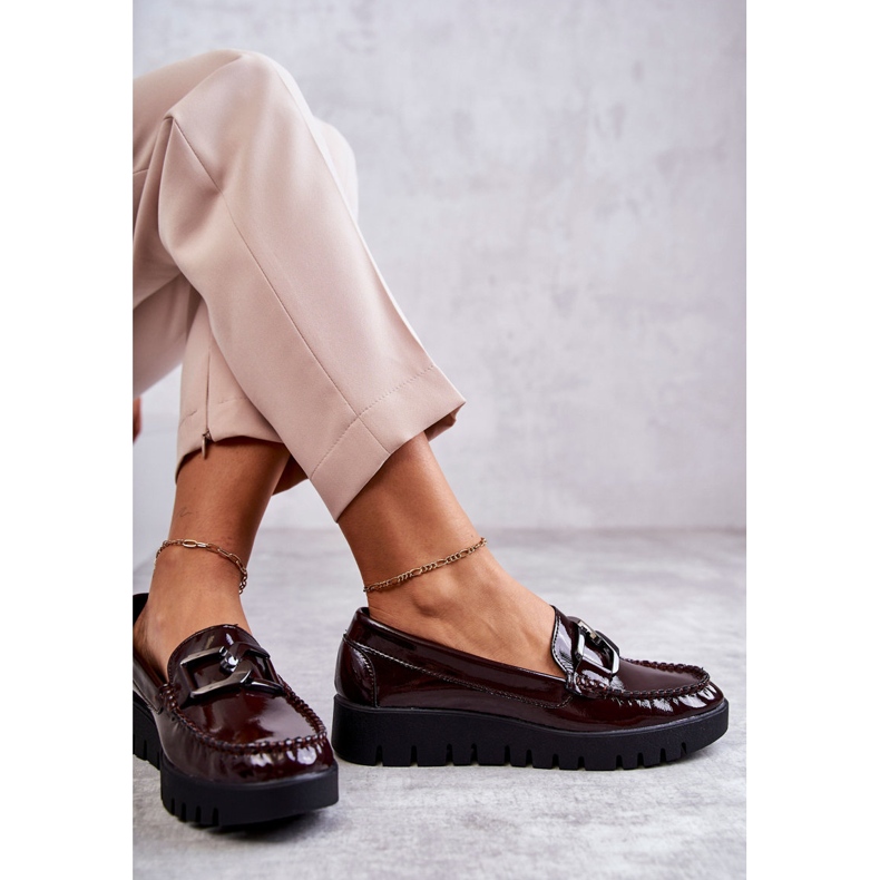 Sergio Leone Lacquered Loafers On The Burgundy Kjersti Platform 9