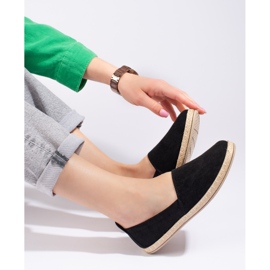 W. Potocki Women's black suede espadrilles Potocki 2