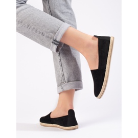 W. Potocki Women's black suede espadrilles Potocki 1