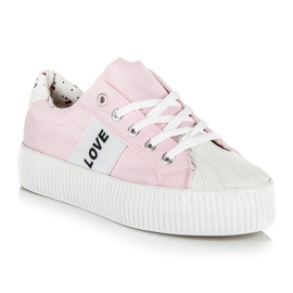 Kylie Love &amp; Peace Platform Sneakers pink 1