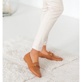 Marco Shoes Gold embellished loafers brown 1
