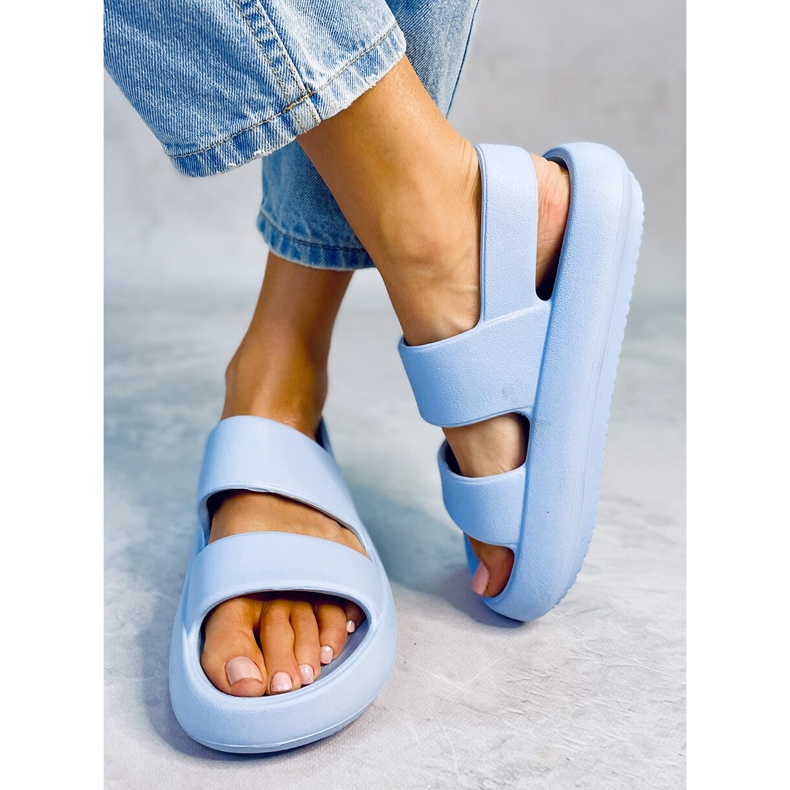 PA1 Boddie Blue rubber sandals 1