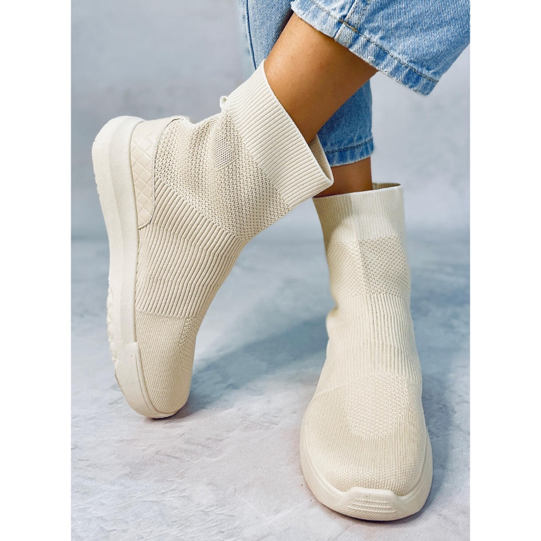 Ervin Beige sock high-top sneakers 2