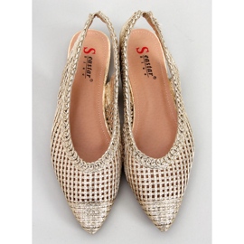 PA1 Grazia Gold Openwork Open Heel Ballerinas golden 1