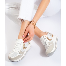 Shelovet women's wedge sneakers beige 1 Shelovet women's wedge sneakers beige 1