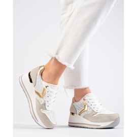 Shelovet women's wedge sneakers beige 2 Shelovet women's wedge sneakers beige 2
