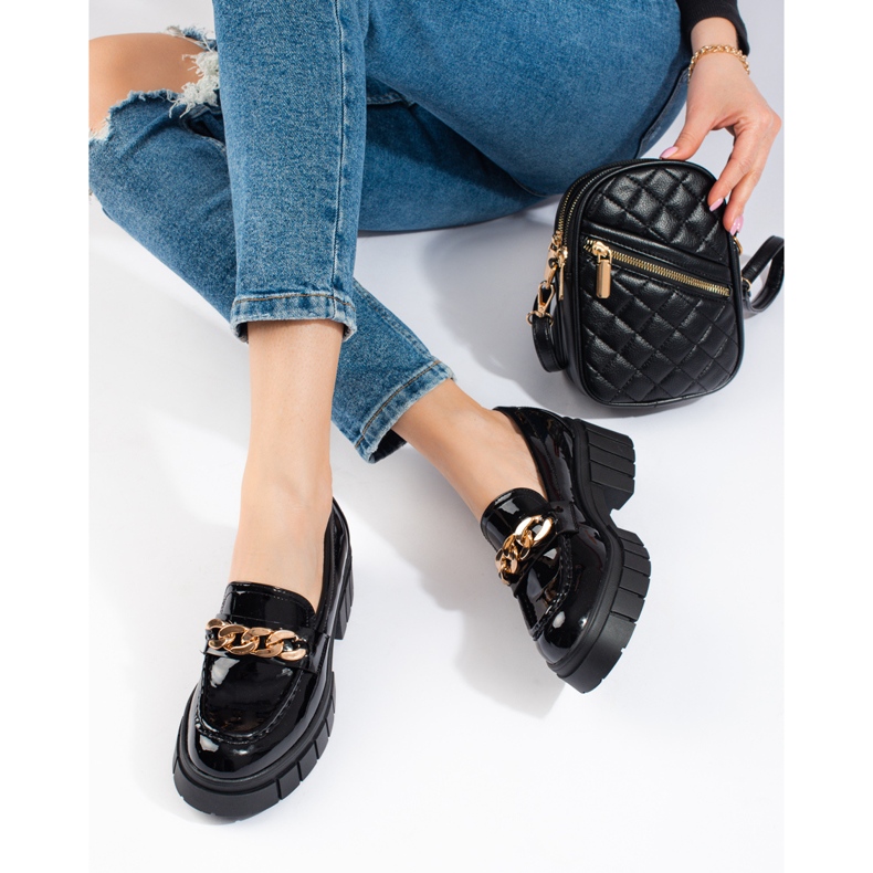 Shelovet black lacquered platform shoes 2 Shelovet black lacquered platform shoes 2