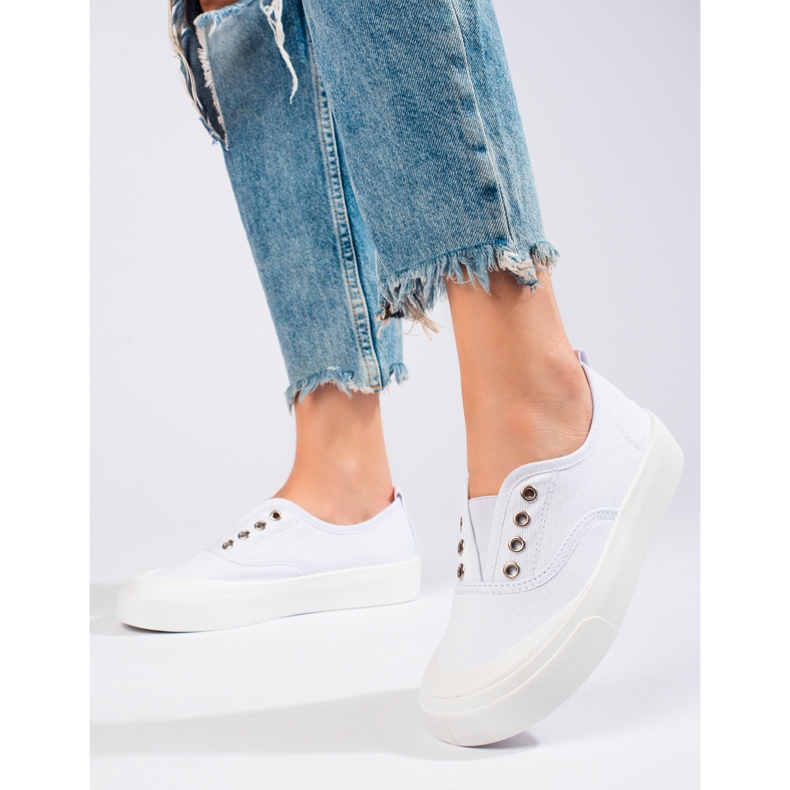Shelovet white slip-on sneakers 2
