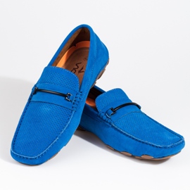Blue suede men's loafers from Shelovet 1