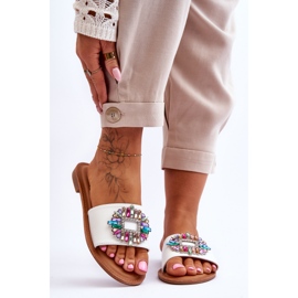 PE1 Women's Fashionable Sandals With Decoration White Halsey 1