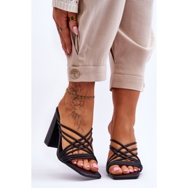 High Heel Sandals With Straps Black Beckie 1
