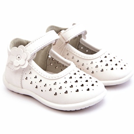 PA1 Children's high openwork ballerinas with Velcro White Jianna 1