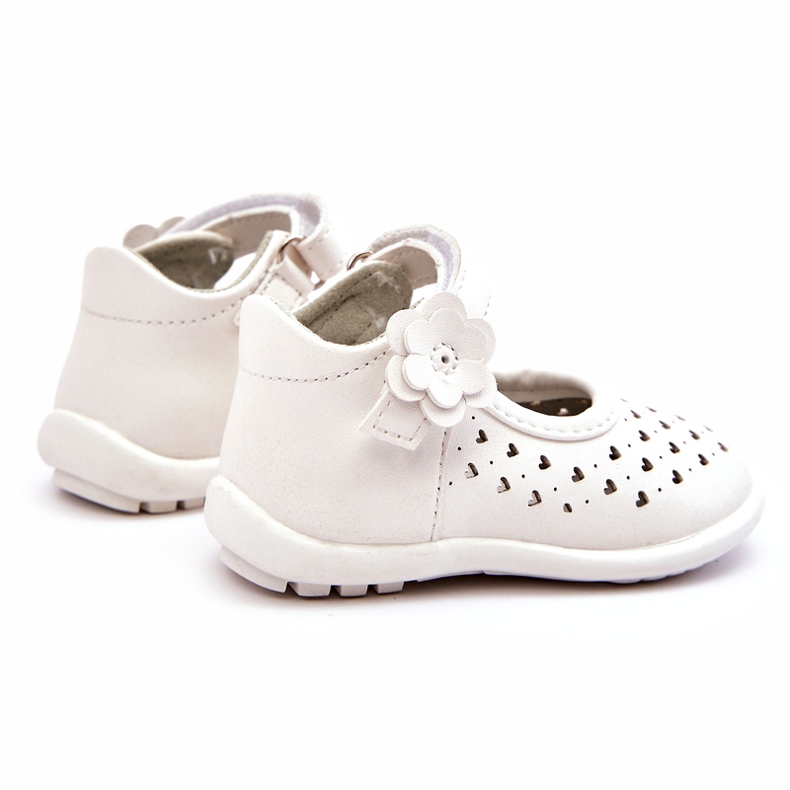 PA1 Children's high openwork ballerinas with Velcro White Jianna 2