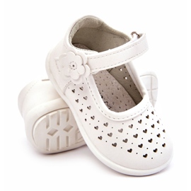 PA1 Children's high openwork ballerinas with Velcro White Jianna 4