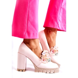 PA2 Elegant Pumps With Ornament Plain Light Pink Caterine 2