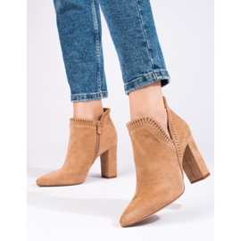 Beige suede heeled boots from Shelovet 1