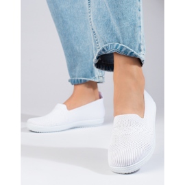 Women's textile slip-on sneakers Shelovet white 1 Women's textile slip-on sneakers Shelovet white 1