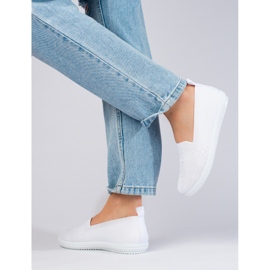Women's textile slip-on sneakers Shelovet white 2