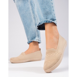 Women's textile slip-on sneakers Shelovet beige 1