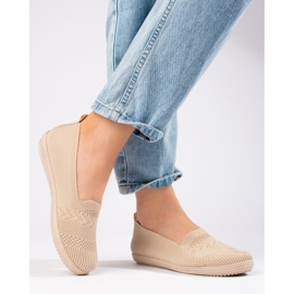 Women's textile slip-on sneakers Shelovet beige 2