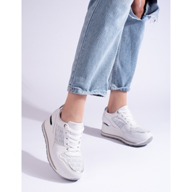 Women's Shelovet wedge sneakers white 2